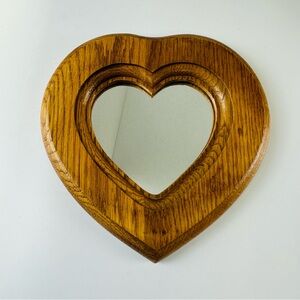 Honey Oak 80s heart mirror frame Home Decor